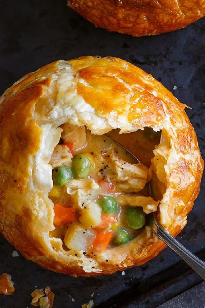 A chicken pot pie