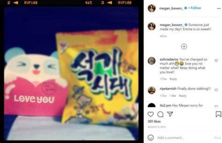 Megan Bowen made her Instagram debut on August 08, 2012