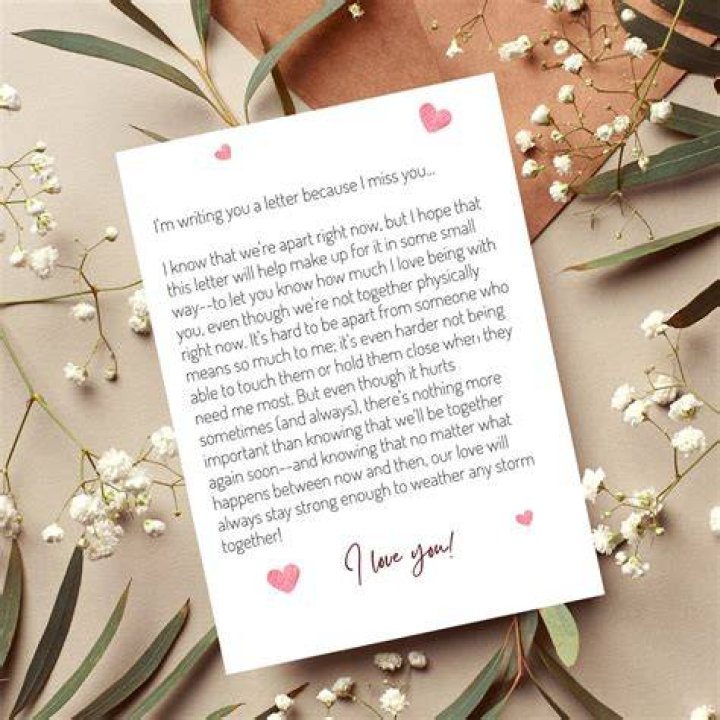 Romantic missing you love letters