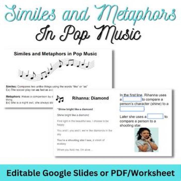 Similes and Metaphors in Pop Culture - songs with similes and metaphors in them