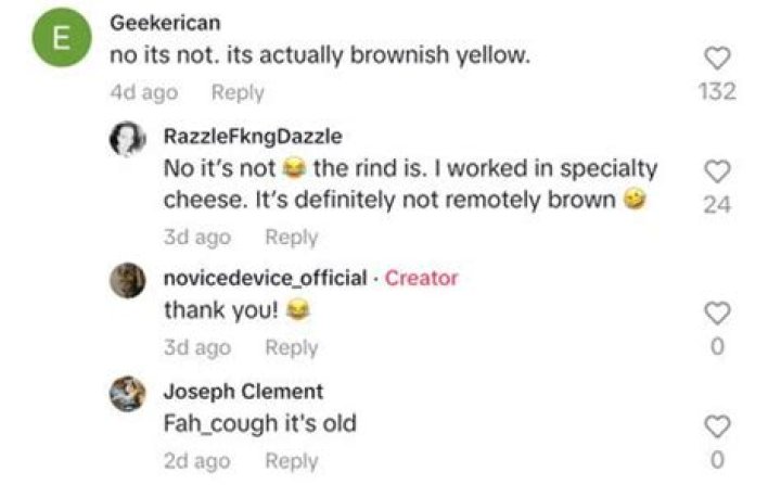 tiktok comments brown parmesan cheese